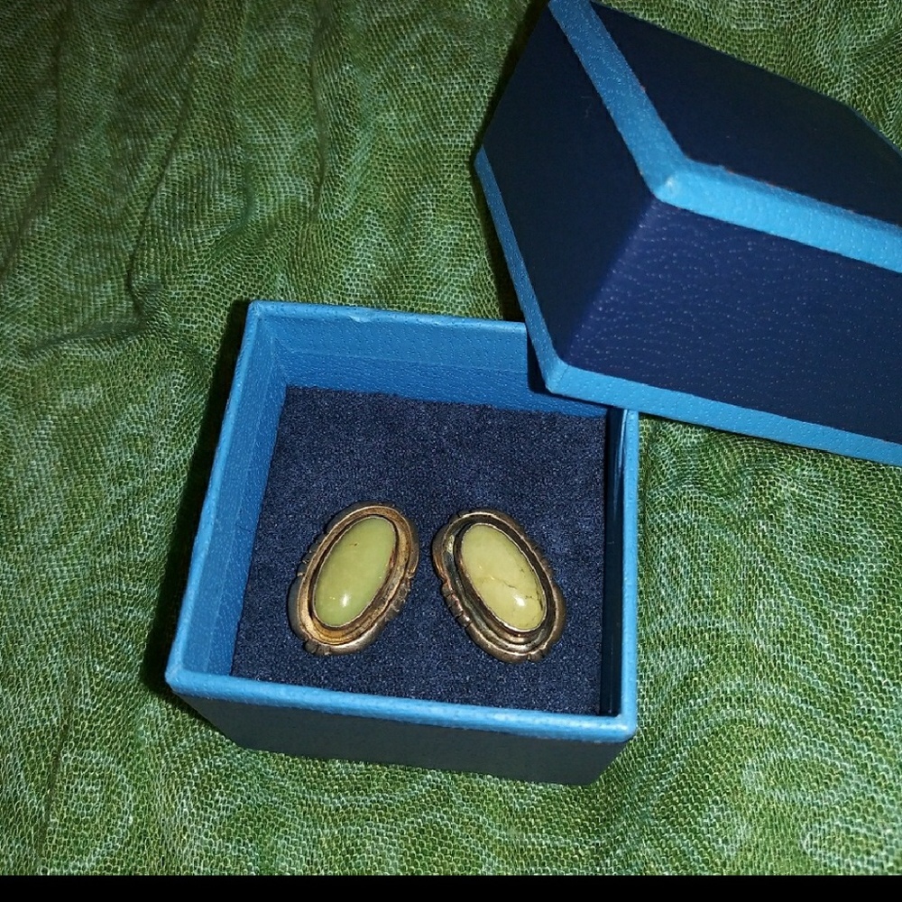 L. Nez moonstone sterling silver signed earrings